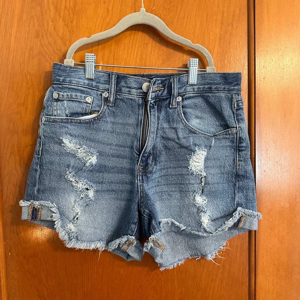 Aeropostale Distressed Denim Jean Shorts - Blue